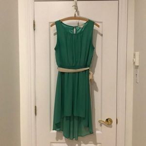 Green chiffon dress
